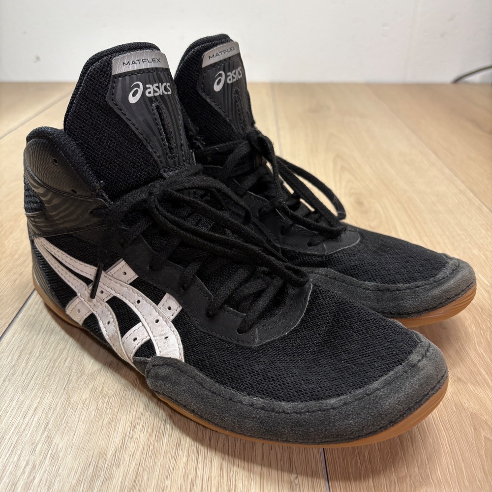 Asics Matflex 6 Wrestling Shoes Black White Gum Sole 1081A051 Mens 8.5